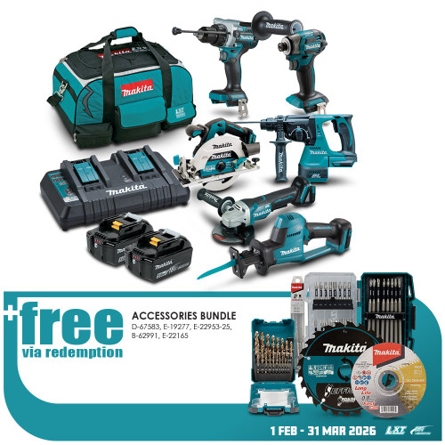 18V BRUSHLESS 6 PCE COMBO KIT - 2 x 5.0AH BATTERIES & CHARGER