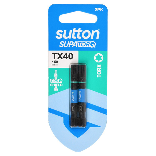 2PK TX40 X 50MM TORX SUPATORQ DRIVER BIT