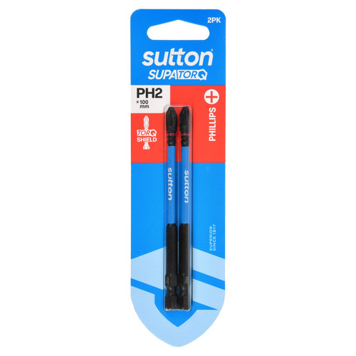 2PK PH2 X 100MM PHILLIPS SUPATORQ DRIVER BIT