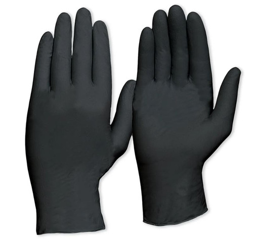 100PK XL HEAVY DUTY BLACK NITRILE DISPOSABLE GLOVES