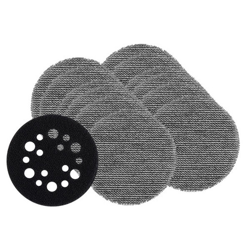 12PK 75MM (3\") 80G POWERGRID H&L MESH SANDING DISCS & 1XPAD