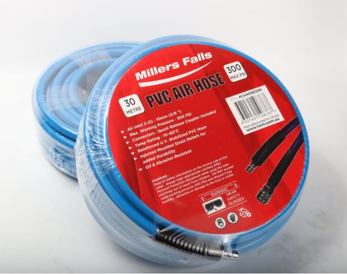 10MM BLUE AIR HOSE 30MTR ROLL C/W FITTINGS