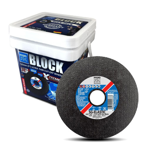 125MM X 1MM 100PK STEEL CUT OFF WHEEL BLOCK W/ BONUS