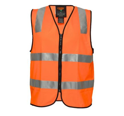 XL ZIP SAFETY VEST ORANGE REFL TAPE