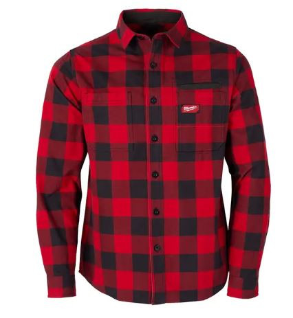 GRIDIRON FLANNEL SHIRT RED - L