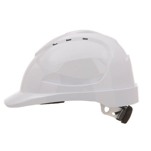 WHITE V9 TYPE 2 HARD HAT WITH RATCHET HARNESS