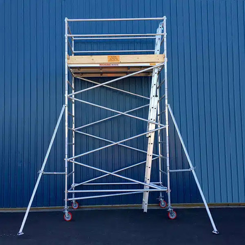4MTR 1300MM TWIN PLATFORM ALUMINIUM MOBILE SCAFFOLD TOWER