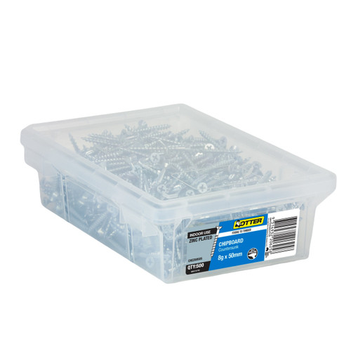 8GX40MM Z/P CSK CHIPBOARD SCREW - 1000PK