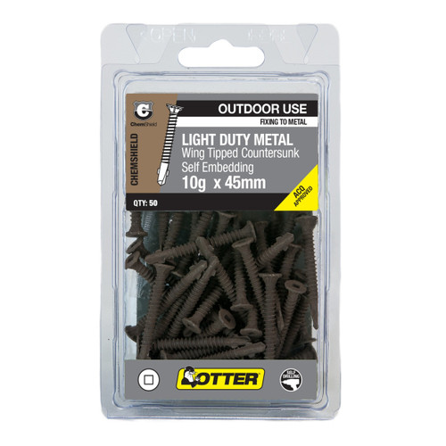 10GX35MM CHEMSHIELD SQUARE DRIVE WING TIP CSK SDS - 50PK