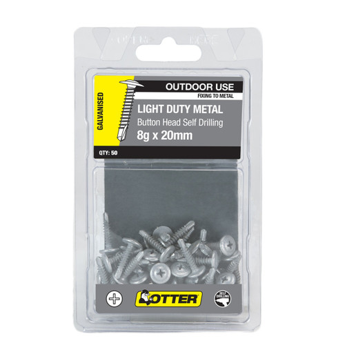 8GX16MM GALV BUTTON HEAD SDS - 50PK