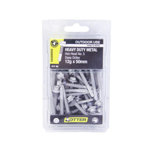 12G-24X65MM C4 NO5 (S500) HEX SDS WITH SEAL PLAIN - 50PK