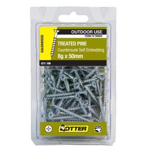 10GX75MM GALV TREATED PINE SCREW - 100PK