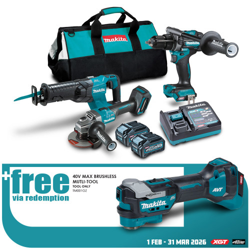 40V MAX XGT BRUSHLESS 3PCE COMBO KIT - 2X4.0BATT & CHRG