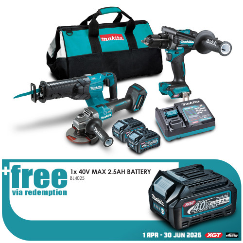 40V MAX XGT BRUSHLESS 3PCE COMBO KIT - 2X4.0BATT & CHRG
