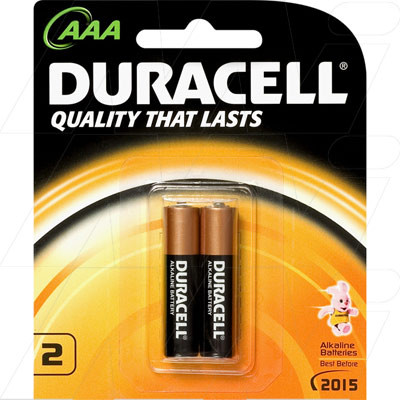 DURACELL COPPERTOP BATTERIES - AAA SIZE TWIN PACK