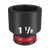 1/2\" DRIVE 1-1/8\" STD 6 POINT SHOCKWAVE IMPACT SOCKET