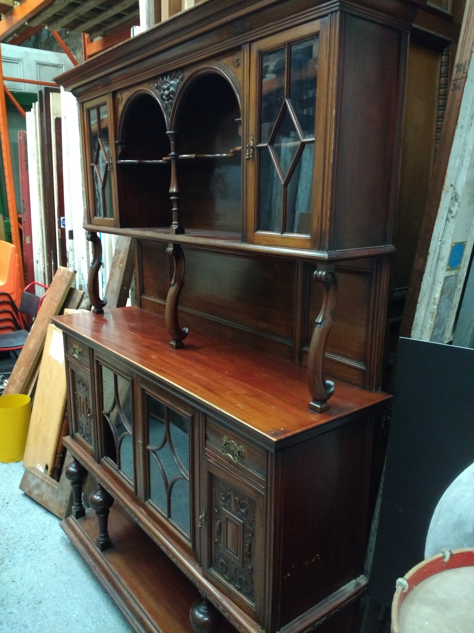 ** SOLD ** Large decorative Victorian dresser. Glasgow Salvage