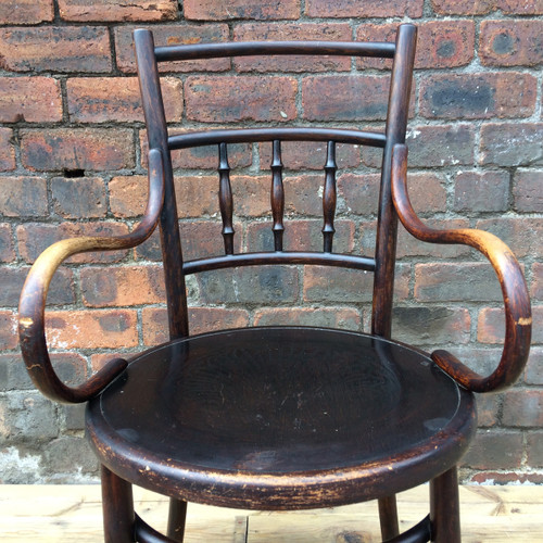 Large, good condition, vintage Bentwood Fischel pressed pattern seat armchair