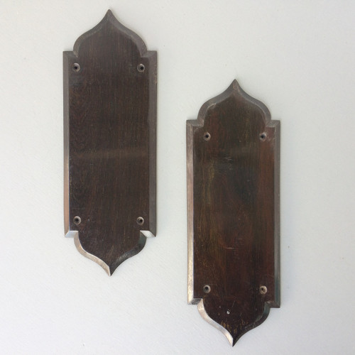 A pair of original Victorian/ Edwardian wooden hardwood fingerplates