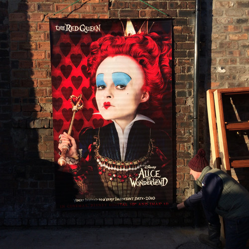 Alice In Wonderland ( Disney 2010)- HUGE Cinema poster featuring The Red Queen played by Helena Bonham Carter Size approximately 150 cm x 240 cm