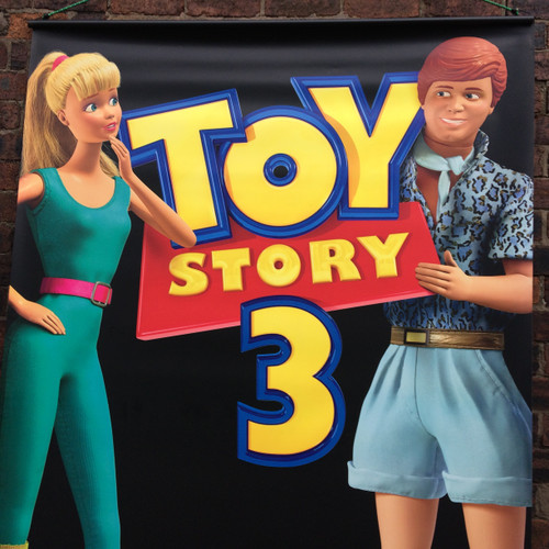 Toy Story 3 (Disney Pixar 2010) HUGE Cinema poster featuring Barbie & Ken. Size approximately 152 cm x 220 cm 