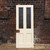 Victorian/ Edwardian 4 panel door with 2 ribbed glass panels is made from Pine 