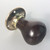 Hardwood pear shaped Edwardian door knob/handle with button top decoration.