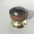 Single original turned hardwood domed top door knob /handle with brass plate.