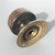 Single original turned hardwood domed top door knob /handle with brass plate.