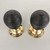 A pair of ebonised & brass Victorian style reproduction long style beehive door handles. (DK017)