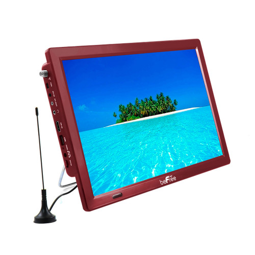 beFree Sound Portable Rechargeable 14 Inch LED TV with HDMI, SD/MMC, USB, VGA, AV In/Out and Built-