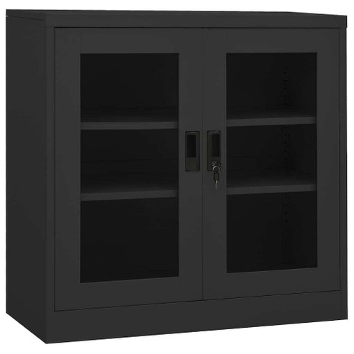 vidaXL Office Cabinet Anthracite 35.4"x15.7"x35.4" Steel