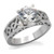 TK069 - High polished (no plating) Stainless Steel Ring with AAA Grade CZ  in Clear