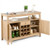 Server Buffet Sideboard With Wine Rack and Open Shelf-Natural - Color: Natural