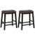26 Inch Counter Height Bar Stool Set of 2 with Upholstered Seat-Brown - Color: Brown