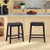 26 Inch Counter Height Bar Stool Set of 2 with Upholstered Seat-Brown - Color: Brown