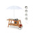 Wooden Play Cart with Sun Proof Umbrella for Toddlers Over 3 Years Old-Brown