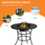 31.5 Inch Patio Fire Pit Dining Table With Cooking BBQ Grate - Color: Black