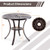 Patio Cast Aluminum Table 31 Inch Diameter Round Table with Umbrella Hole-Copper - Color: Copper