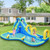 Inflatable Water Slide Kids Bounce House with Water Cannons and Hose Without Blower - Color: Blue