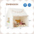 Kids Play Tent Large Playhouse with Padded Mat and 2 Breathable Windows-Beige - Color: Beige