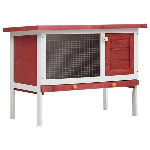 vidaXL Outdoor Rabbit Hutch 1 Layer Red Wood