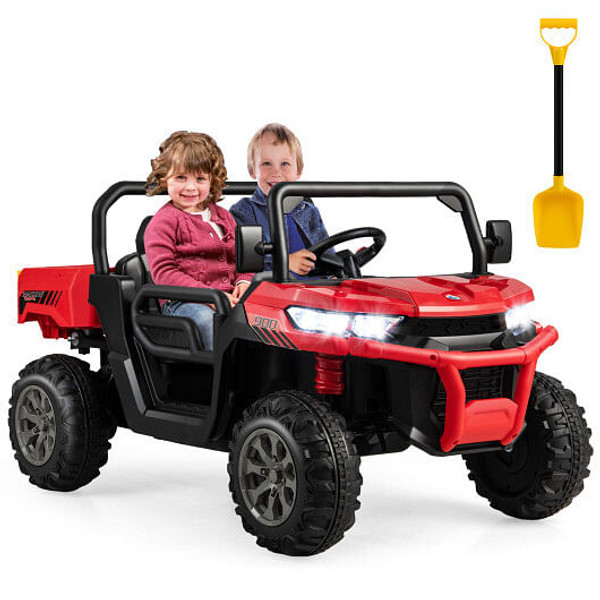 24V Ride on Dump Truck with Remote Control-Red - Color: Red