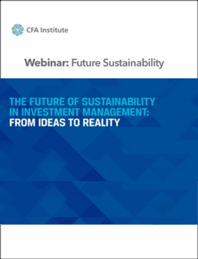 Sustainability at an Inflection Point Webinar