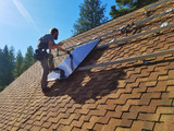 Installing an array solo on a step pitched roof is not a problem with the assistance of the solar panel hanger. Installing an array solo on a step pitched roof is not a problem with the assistance of the solar panel hanger.
