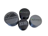 Ground mount pipe caps can be customized with your company logo.