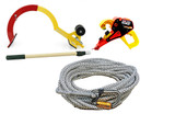 Ridgepro Roof Anchor with extension pole, 50' Rope, and Gutter Clamp Ladder Stabilizer
