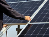 Setting spacing on a ground mount array with the solar spacer quickly confirms consistent spacing as you go.