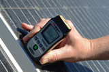 The Megger PVM210 Irradiance Sensor is a handheld sensor that allows users to quickly measure the irradiance or intensity of the sunlight striking the solar array