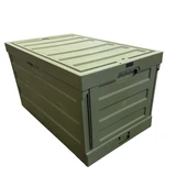 Small heavy-duty tote with lid with 200 lb weight capacity.
